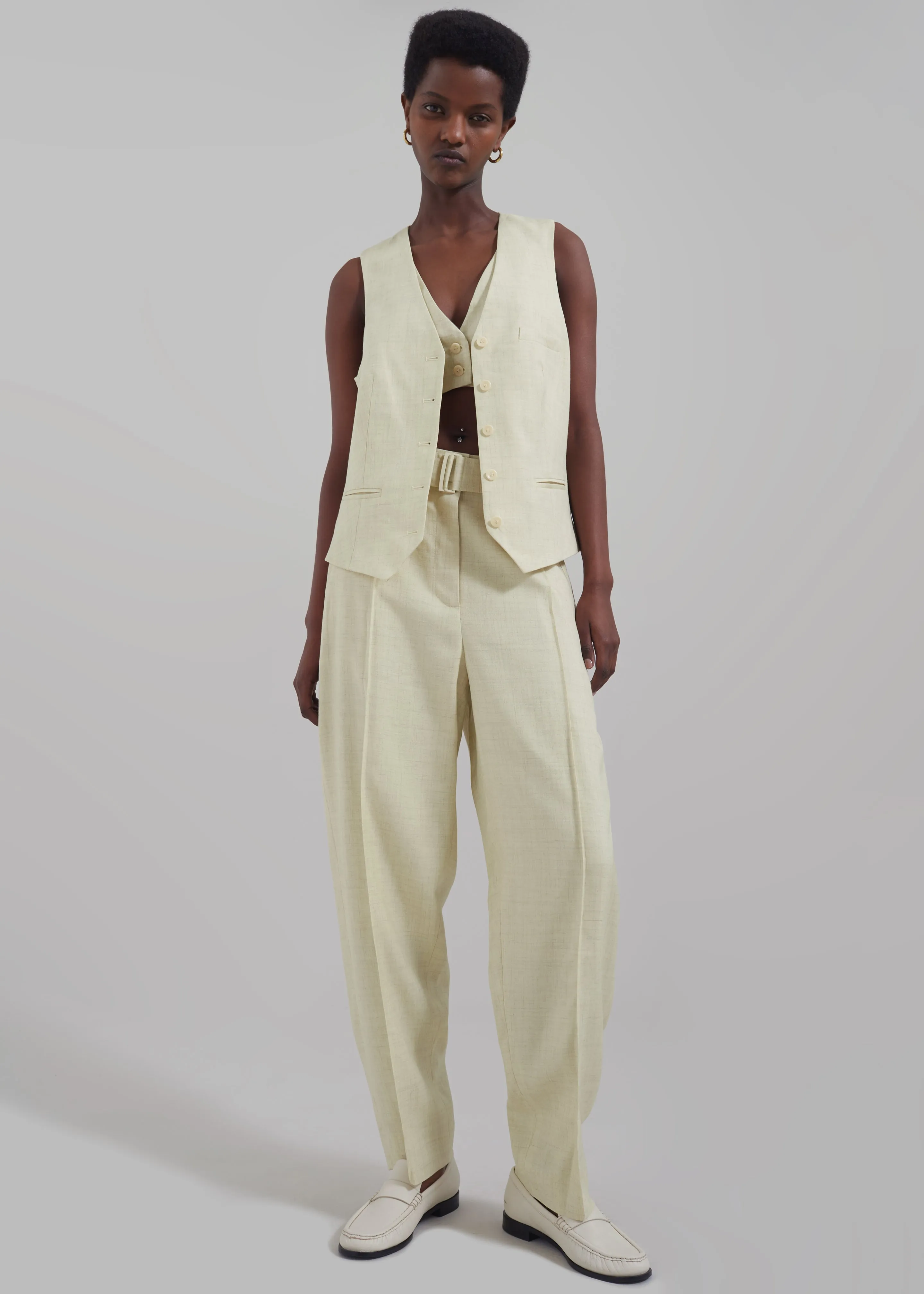 3.1 Phillip Lim Tailored Vest with Set-In Bra - Limoncello