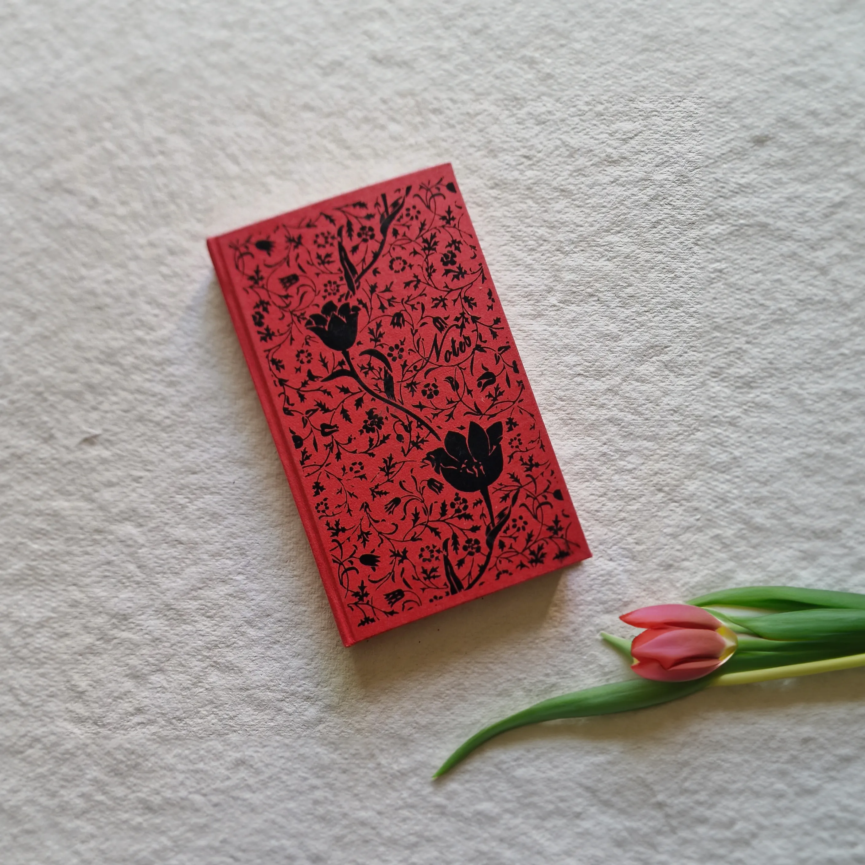 A Small Notebook Garden Tulip on Pink
