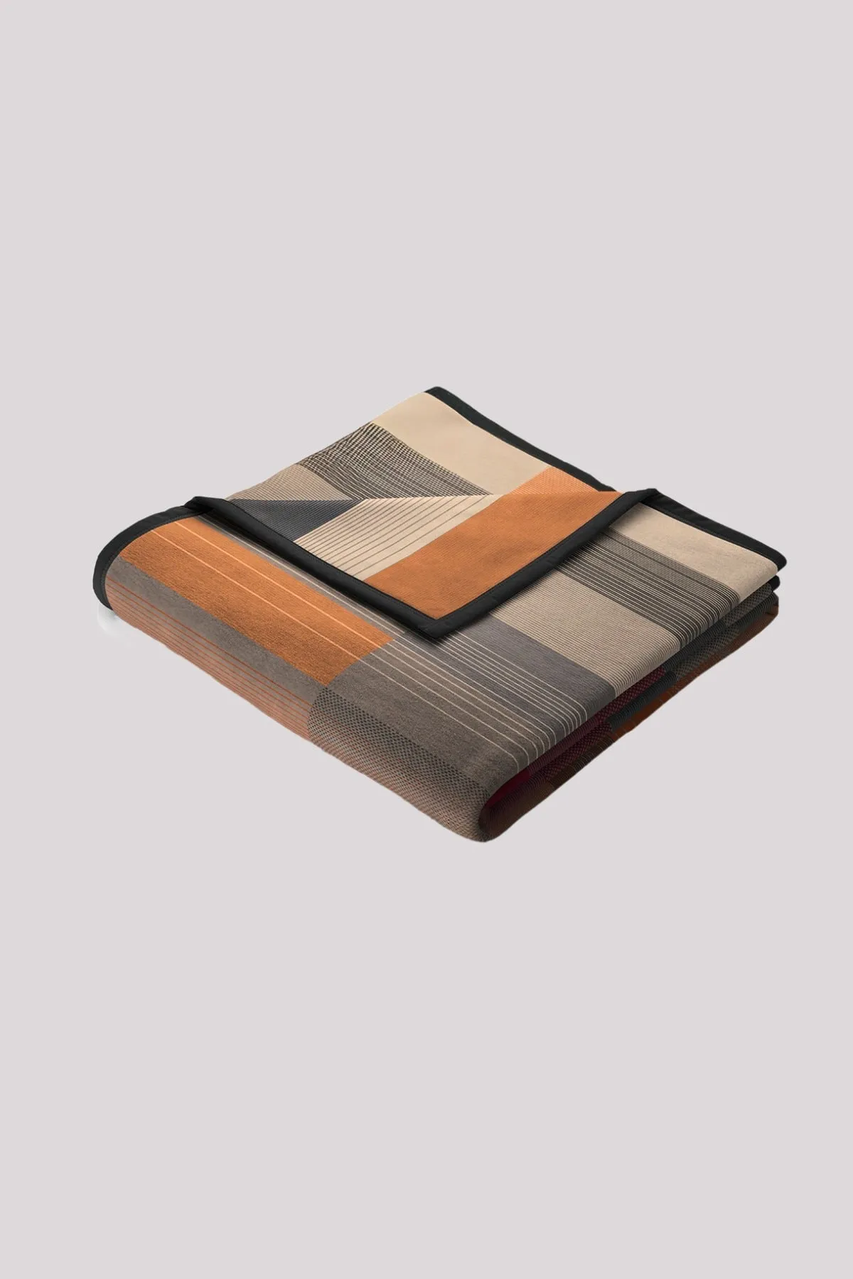 Abstract Blocks Burnt Orange Blanket