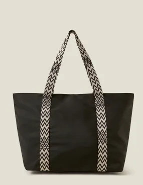 Accessorize Women's Webbing Strap Tote Bag - Black, Black