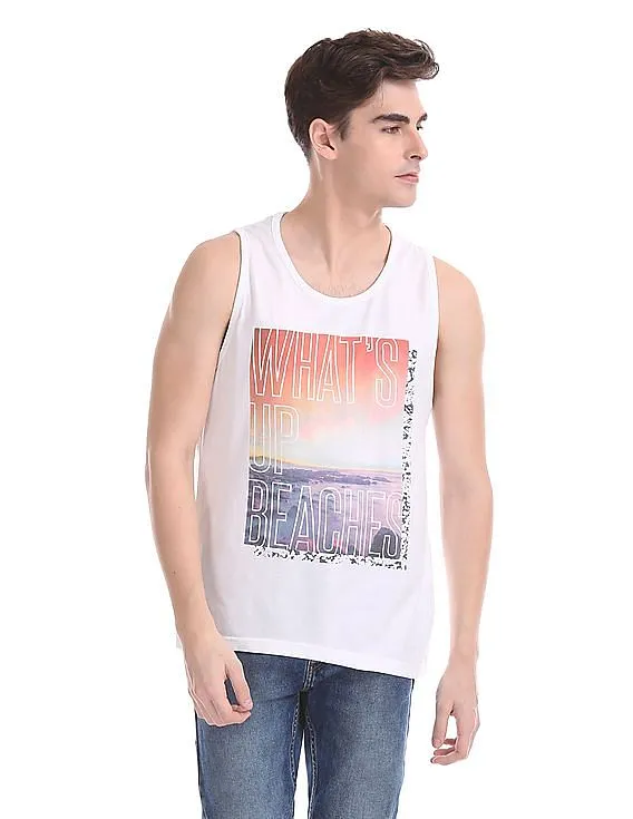 Aeropostale Ribbed Neck Graphic Tank