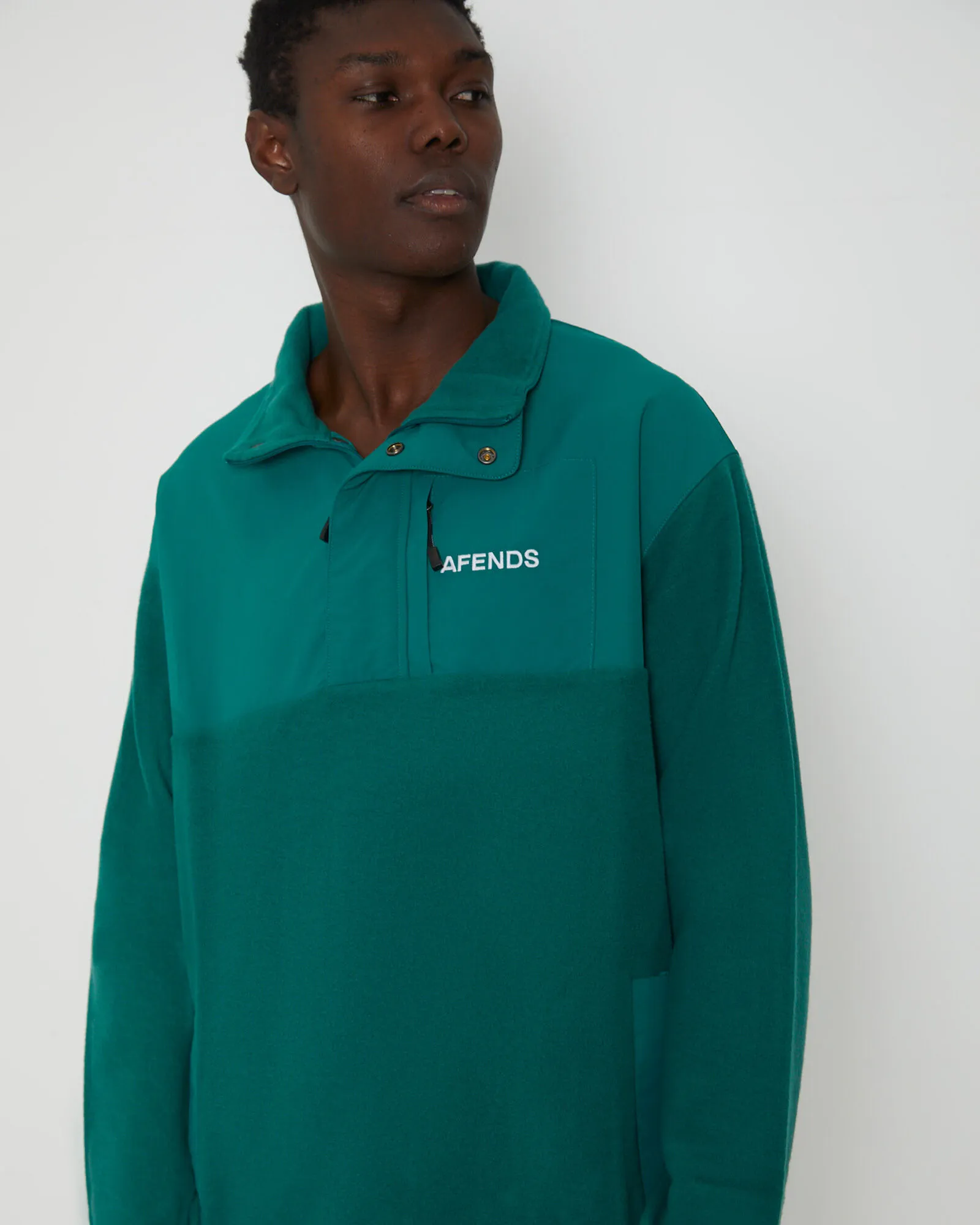 Afends Intergalactic Fleece Pullover in Emerald Green