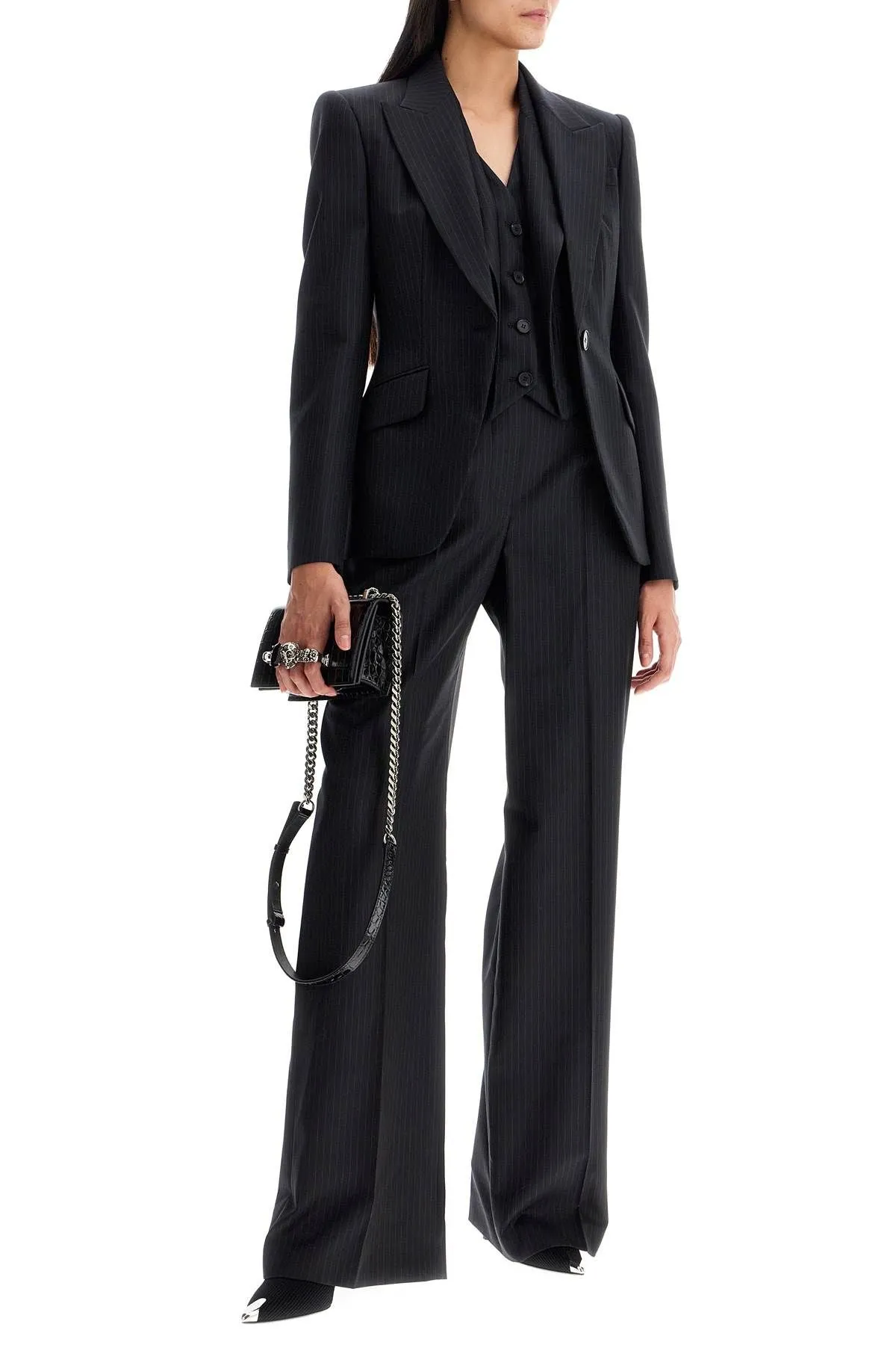 Alexander McQueen    Alexander Mcqueen Pinstriped Vest With
