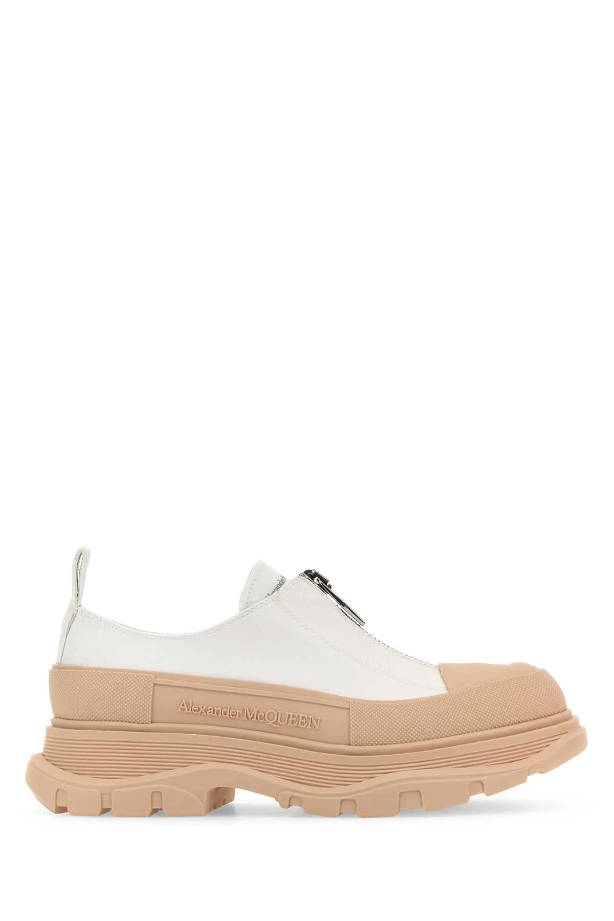 Alexander Mcqueen Two Tone Canvas Tread Slick Sneakers