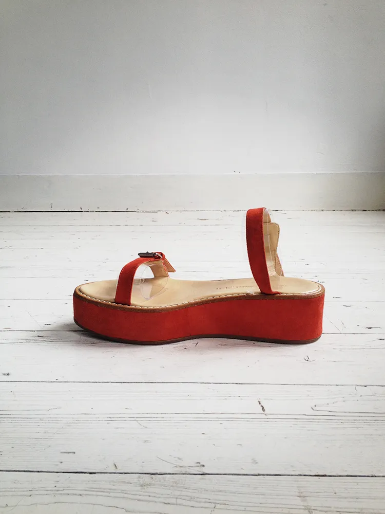 Ann Demeulemeester red flatform sandals (39) — spring 2004