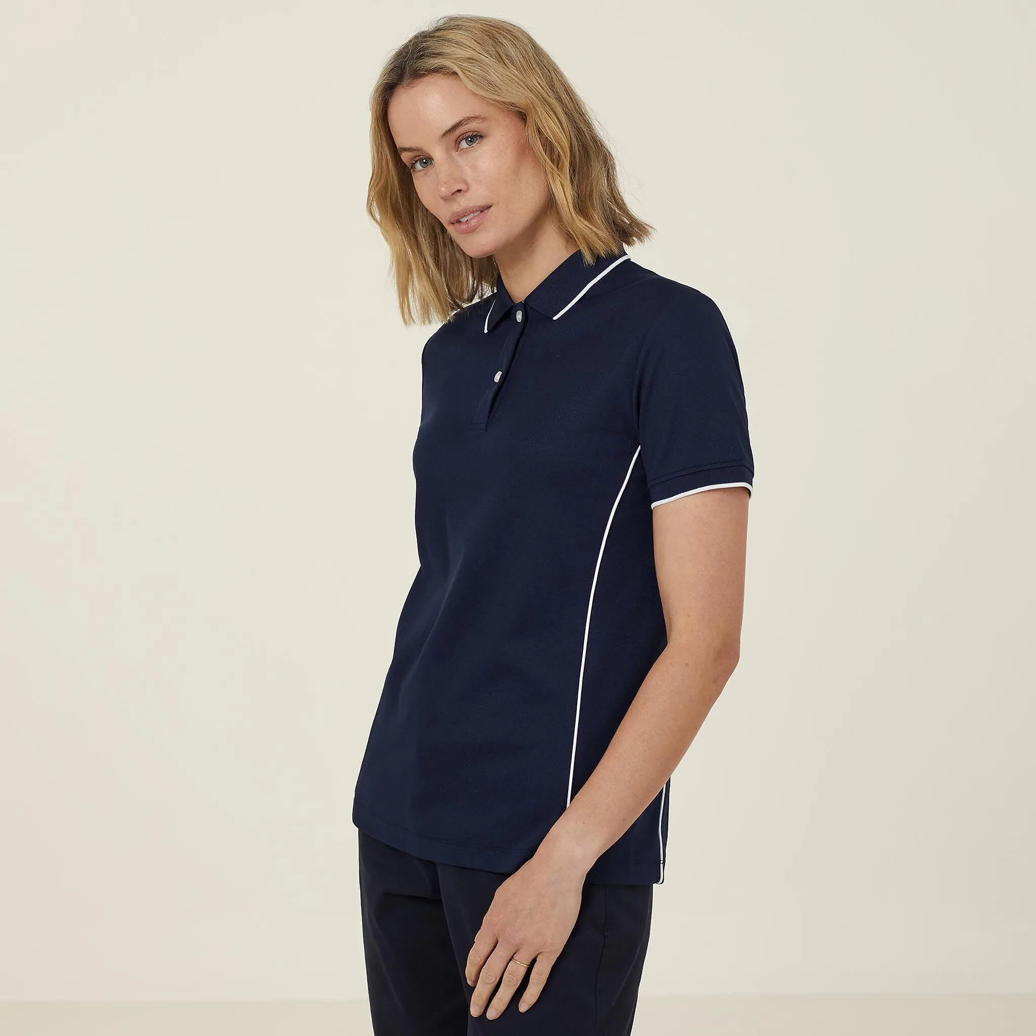 Antibacterial Polyface Short Sleeve Tipped Polo