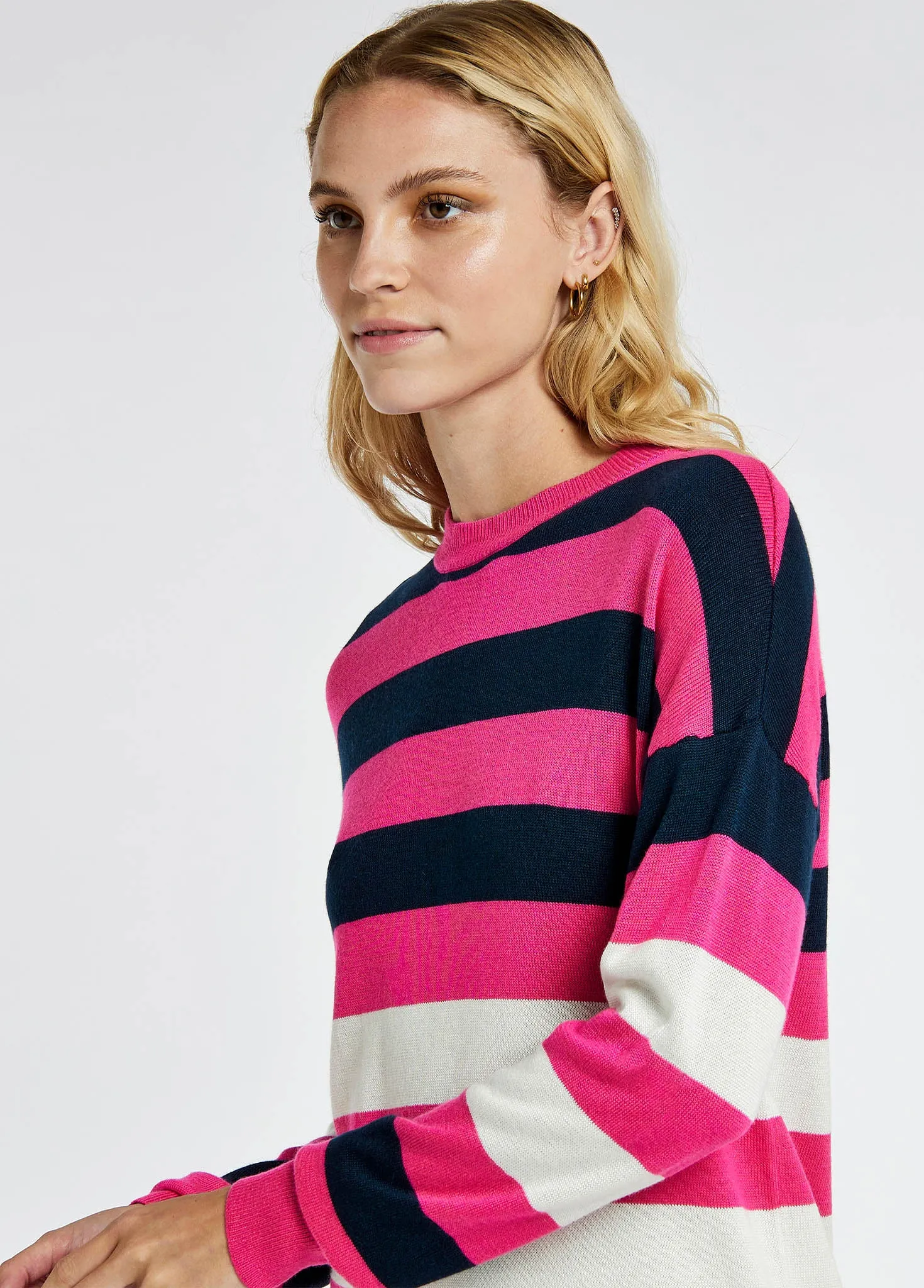 Aranmore Crew Neck sweater - Cerise