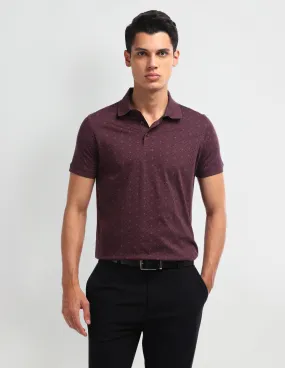 Arrow Geometric Print Cotton Polo Shirt