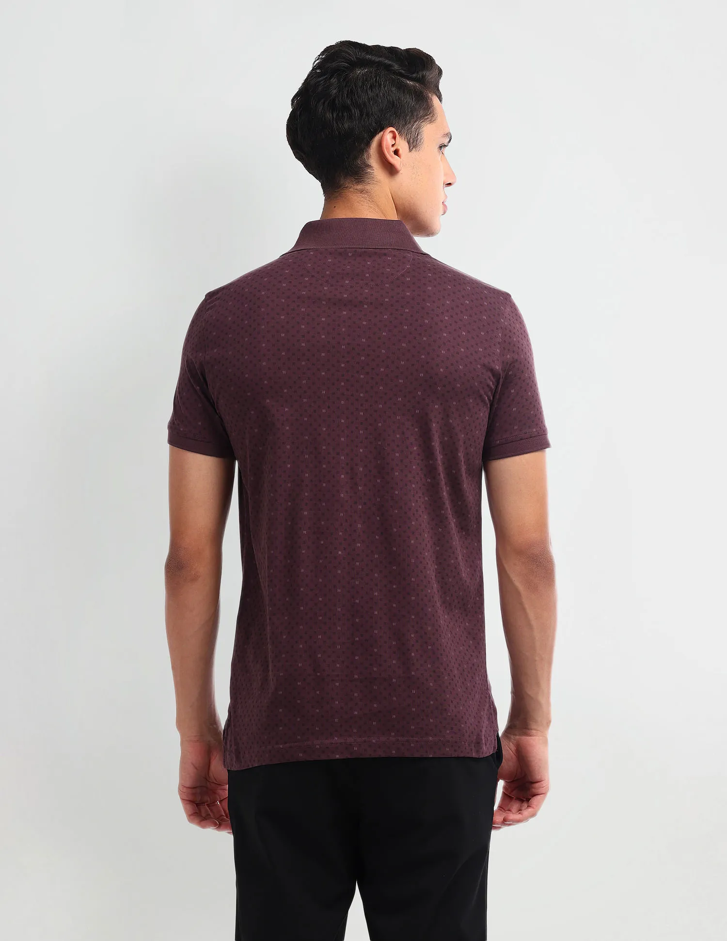 Arrow Geometric Print Cotton Polo Shirt