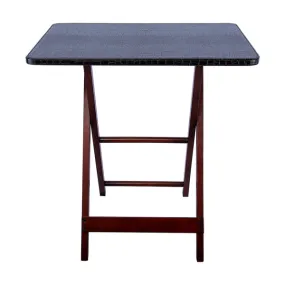 Artisan Square Shape Picnic Table Matt Dark Brown Croco Leather