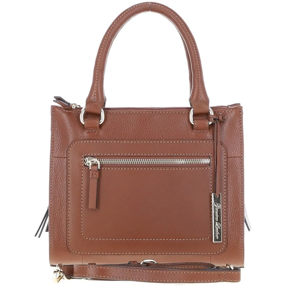 Ashwood Three Section Leather Tote Shoulder Bag Tan: Z-73