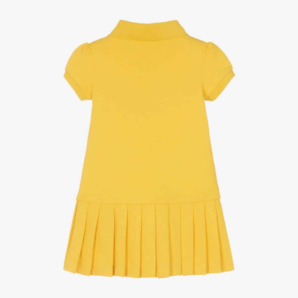 Baby Girls Yellow Pleated Polo Dress