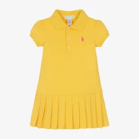 Baby Girls Yellow Pleated Polo Dress