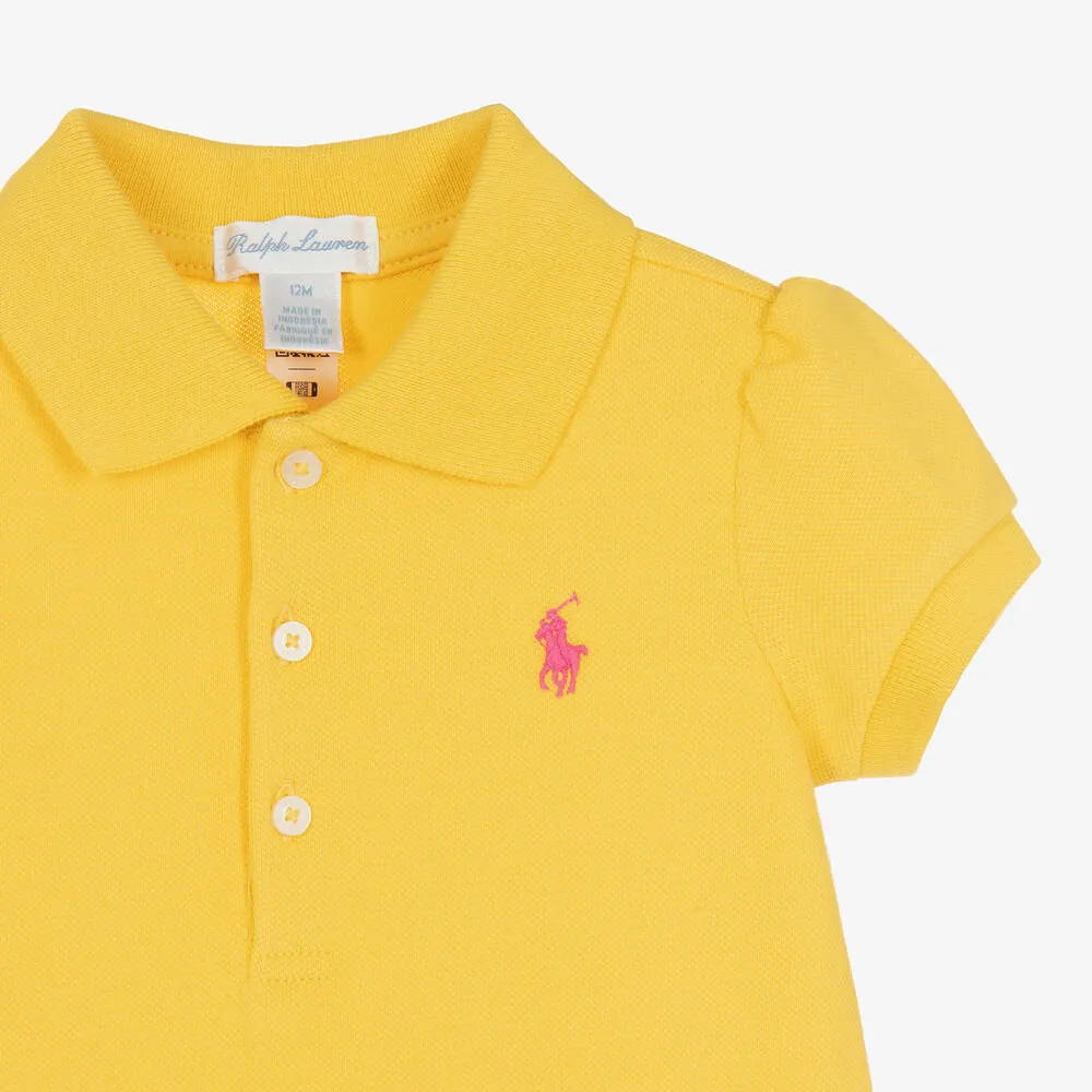 Baby Girls Yellow Pleated Polo Dress