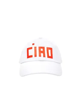 Baseball Hat - White/Poppy Block Ciao