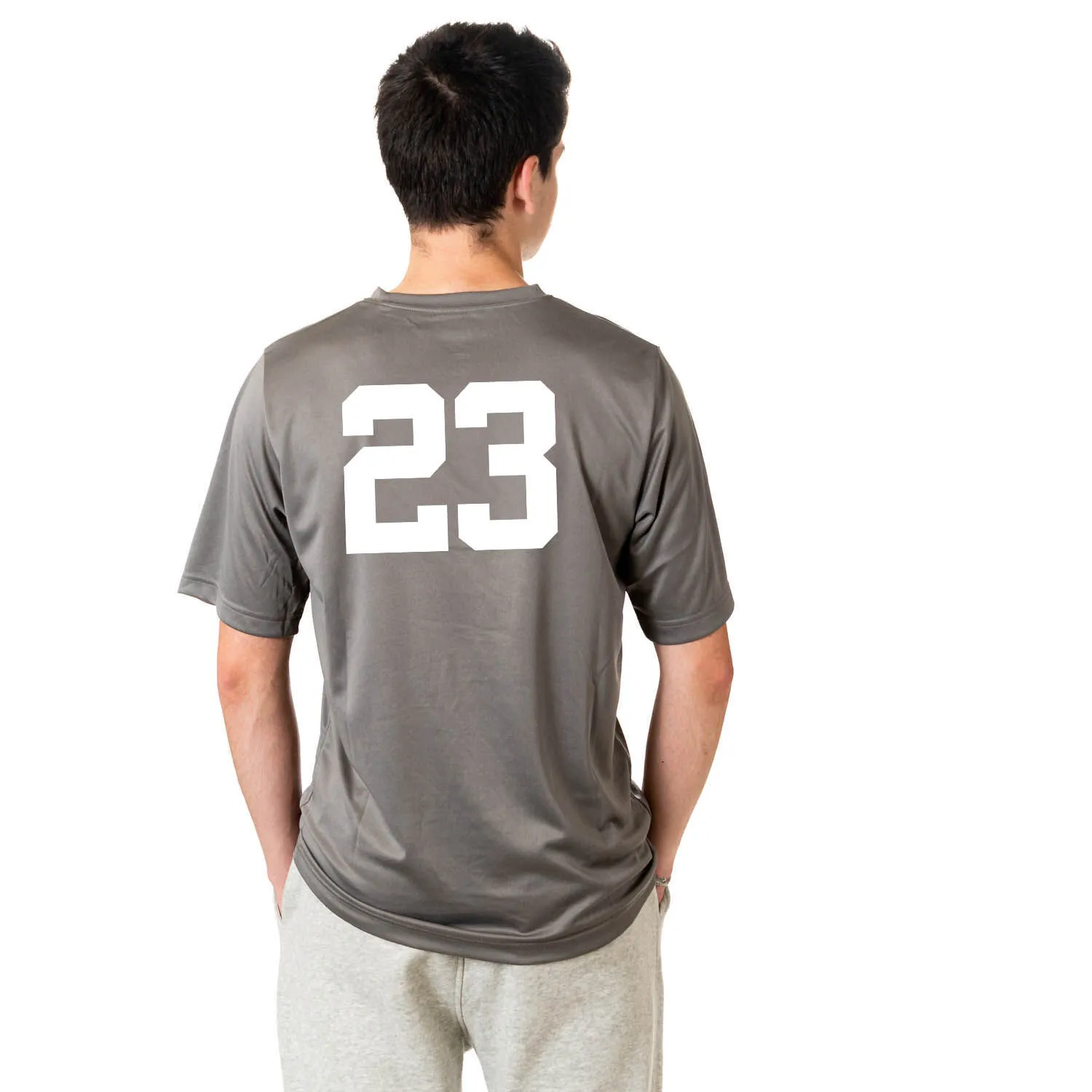 Basketball Short Sleeve Performance Tee - Basketball Player Sketch 