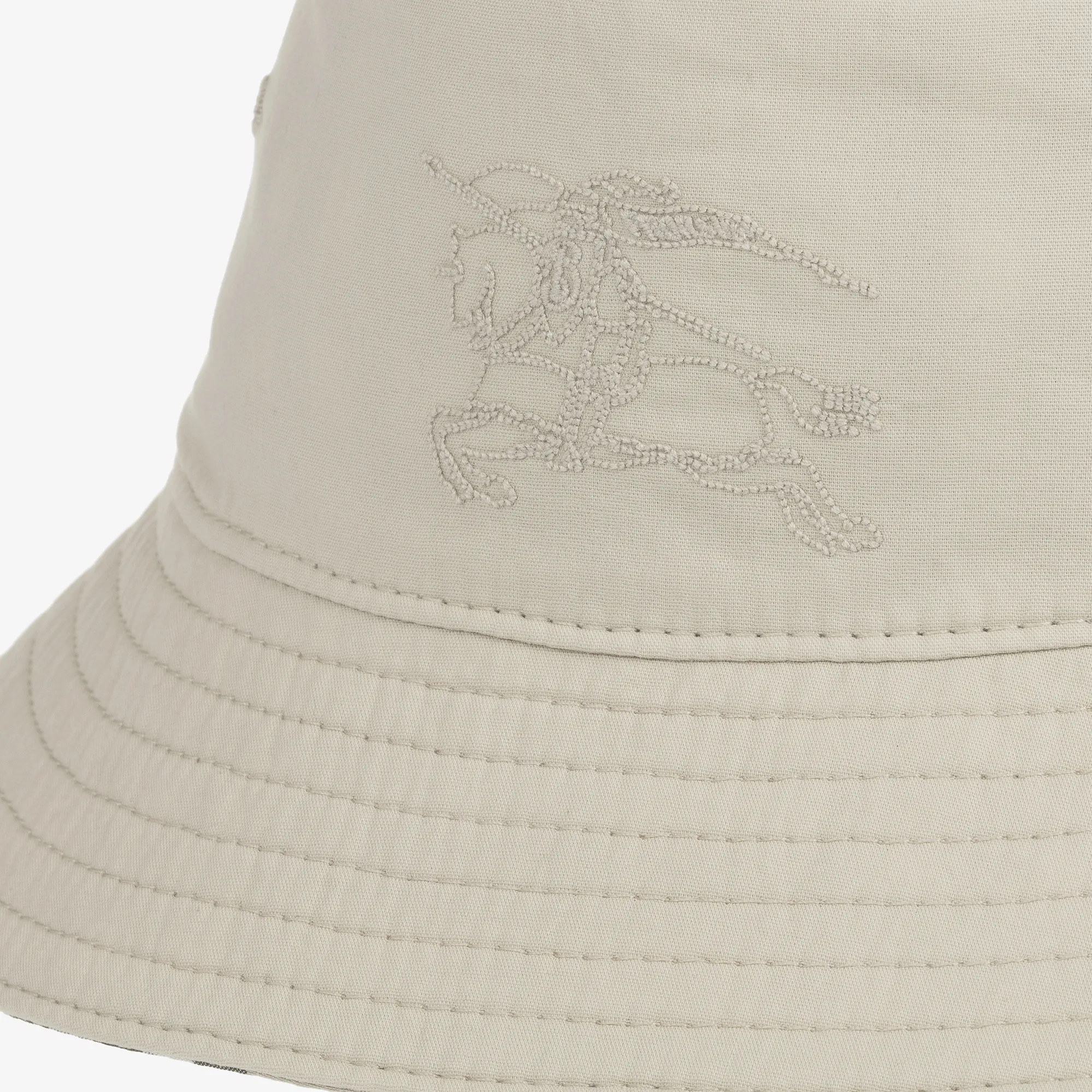 Beige & Check Reversible Bucket Hat