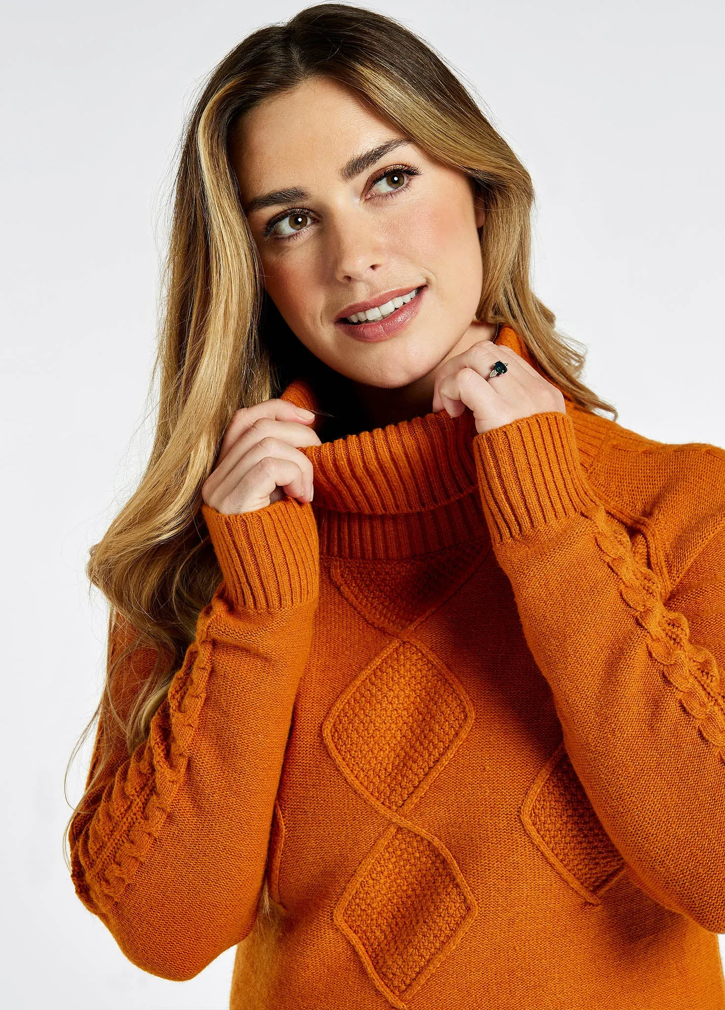 Belleek Chunky Roll Neck Sweater - Cayenne