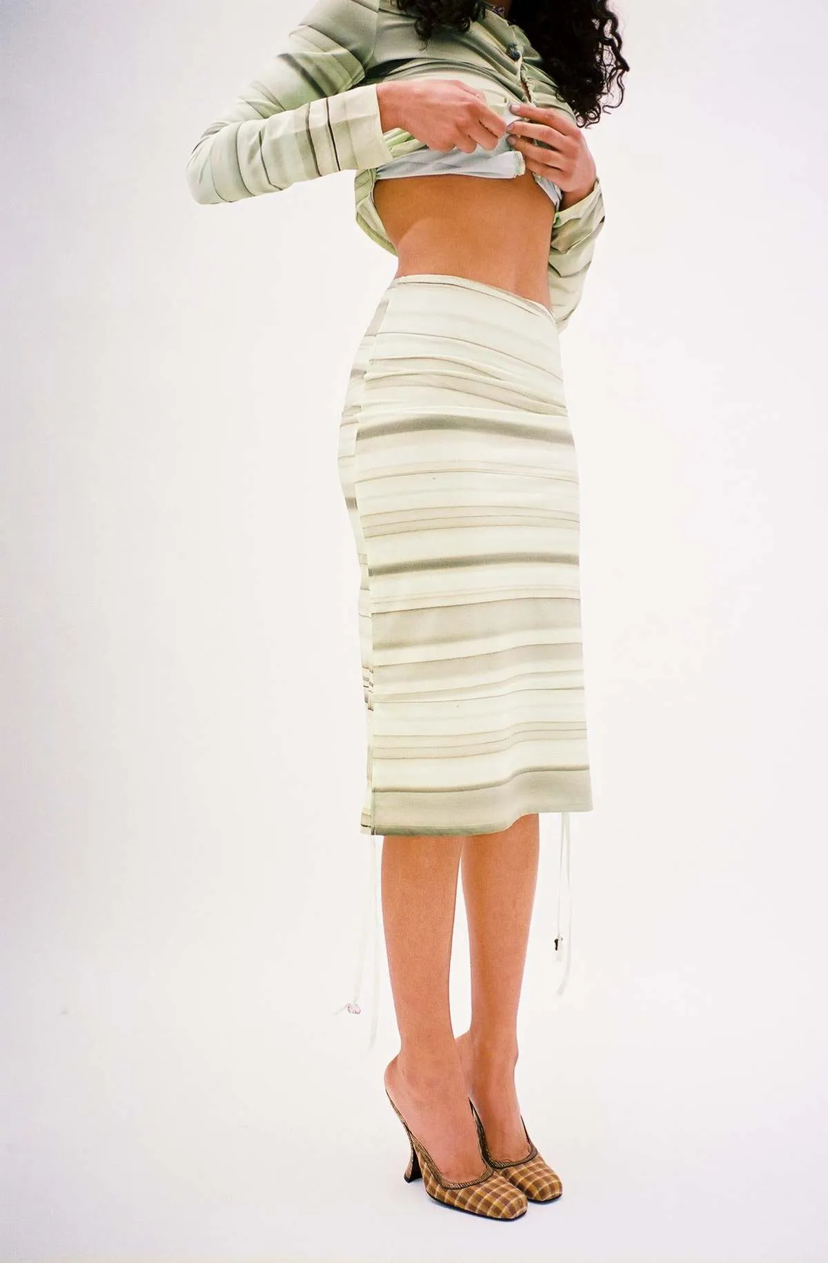 Betty Skirt - Green Stripe