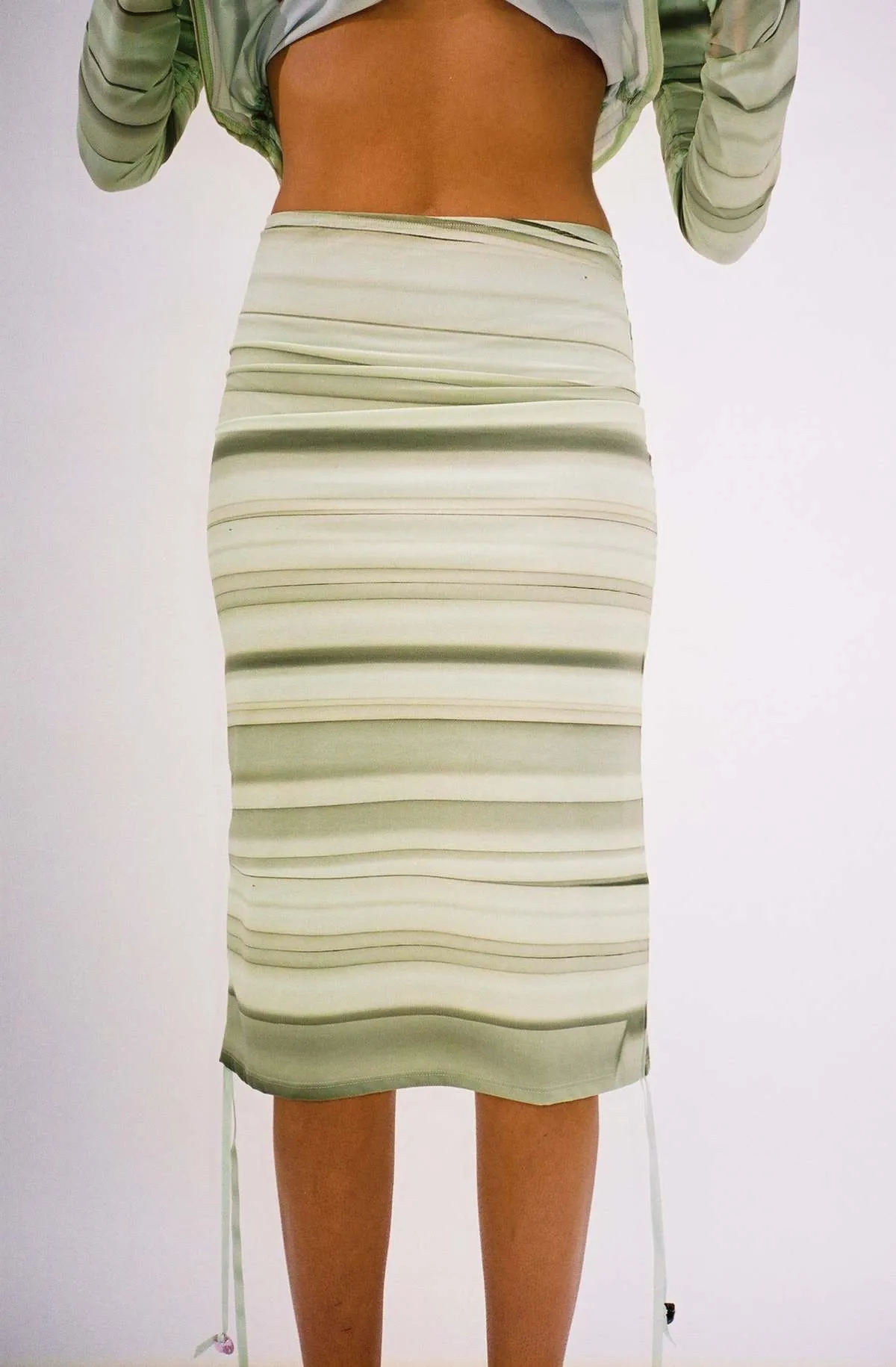 Betty Skirt - Green Stripe