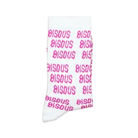 Bisous Skateboards - All Over Bisous Socks - White/Pink-