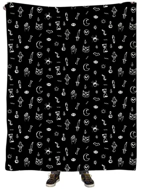 Black Pattern Plush Blanket