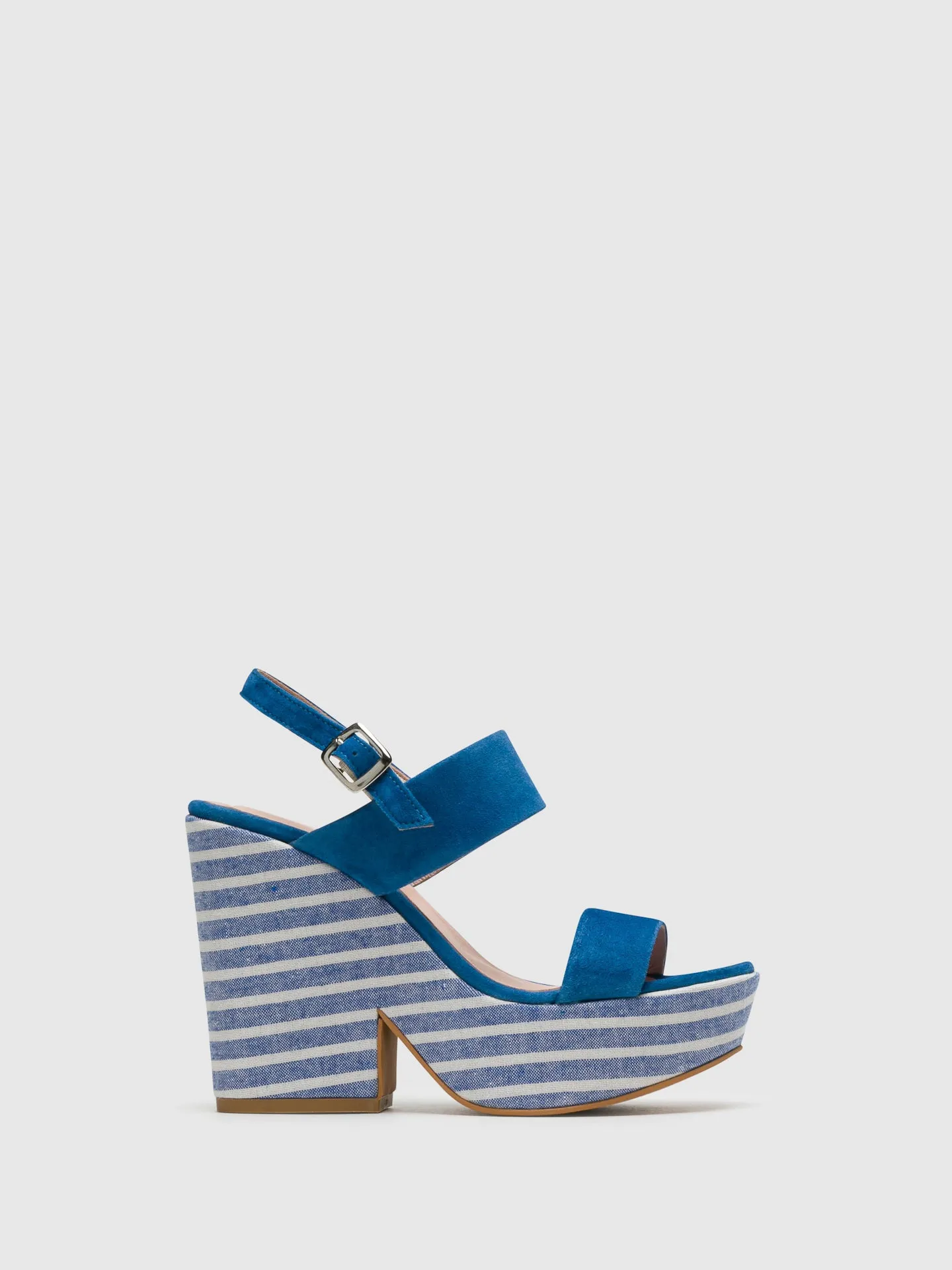 Blue Wedge Sandals