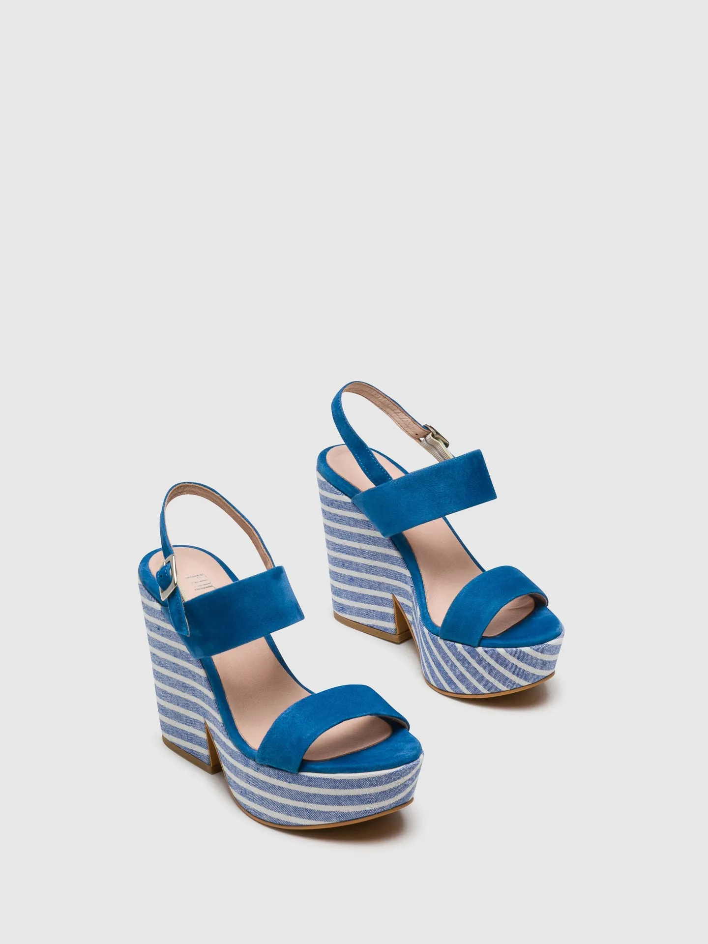 Blue Wedge Sandals