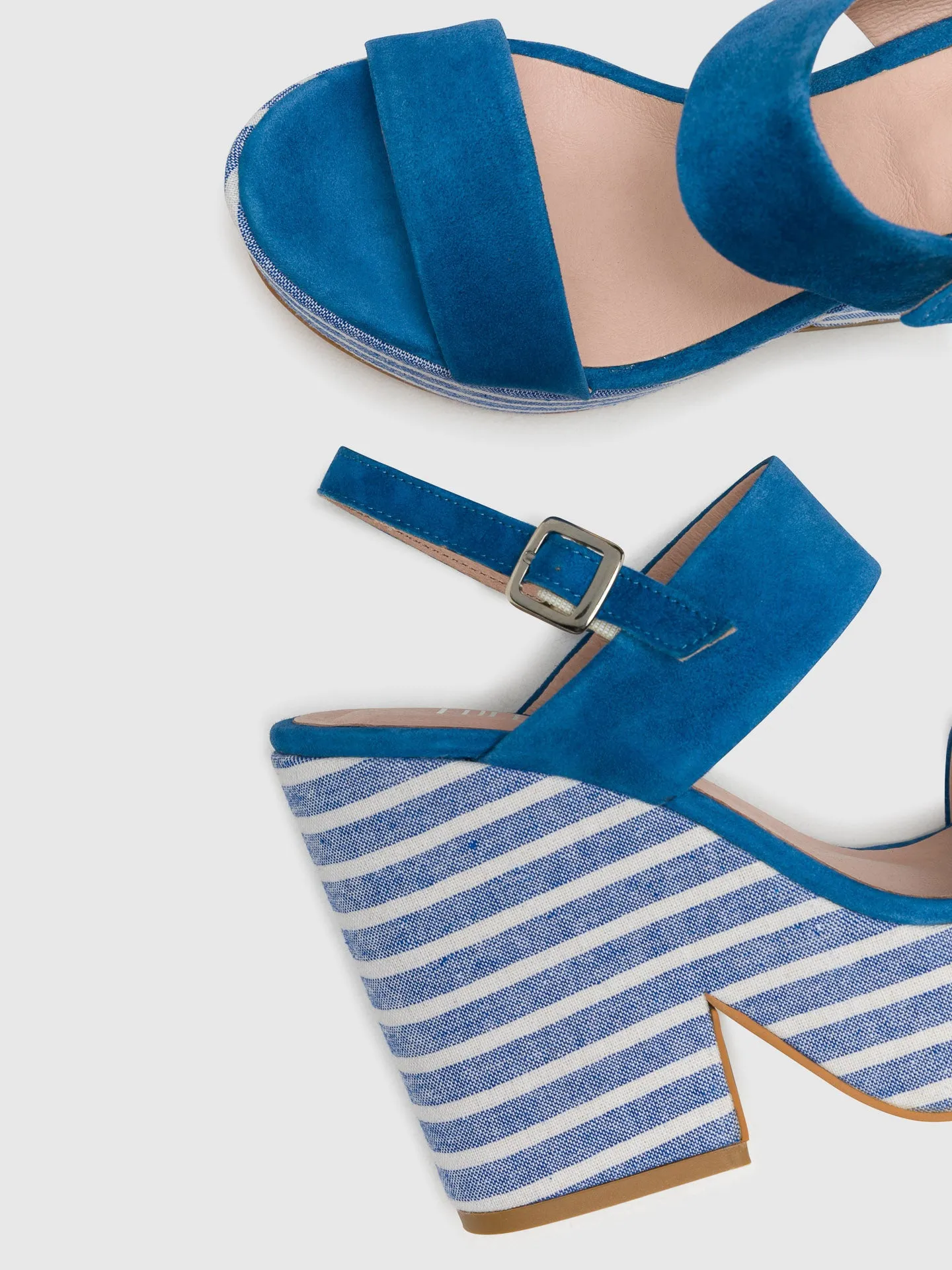 Blue Wedge Sandals