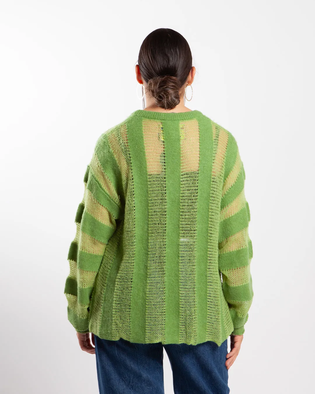 Brain Dead Fuzzy Threadbare Sweater Green