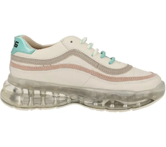 BRONX Bubbly sneakers da donna in vera pelle con motivo coccodrillo scarpe stringate in nappa 66332-AC bianco