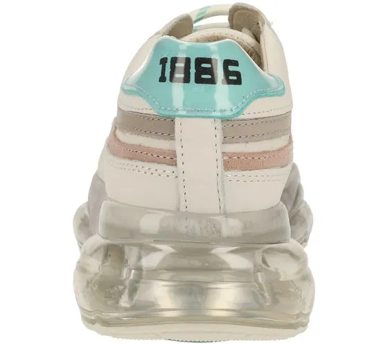 BRONX Bubbly sneakers da donna in vera pelle con motivo coccodrillo scarpe stringate in nappa 66332-AC bianco