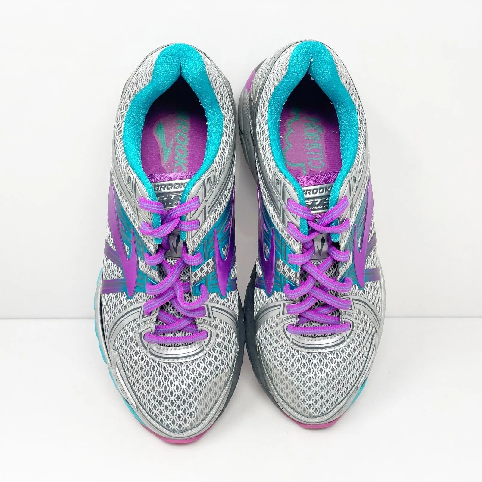 Brooks Womens Adrenaline GTS 17 1202311B055 Gray Running Shoes Sneakers Sz 8.5 B