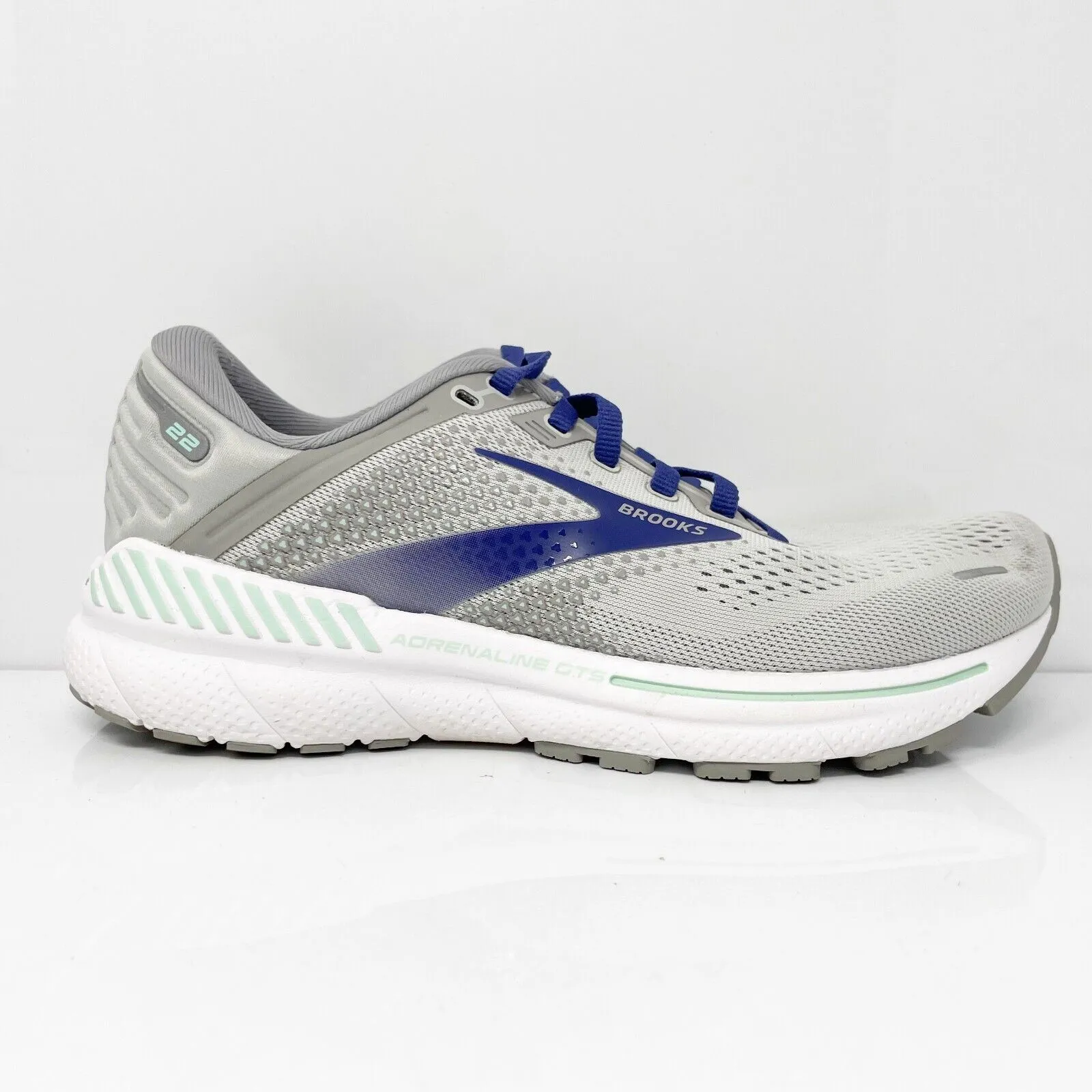 Brooks Womens Adrenaline GTS 22 1203531D045 Gray Running Shoes Sneakers Sz 7.5 D