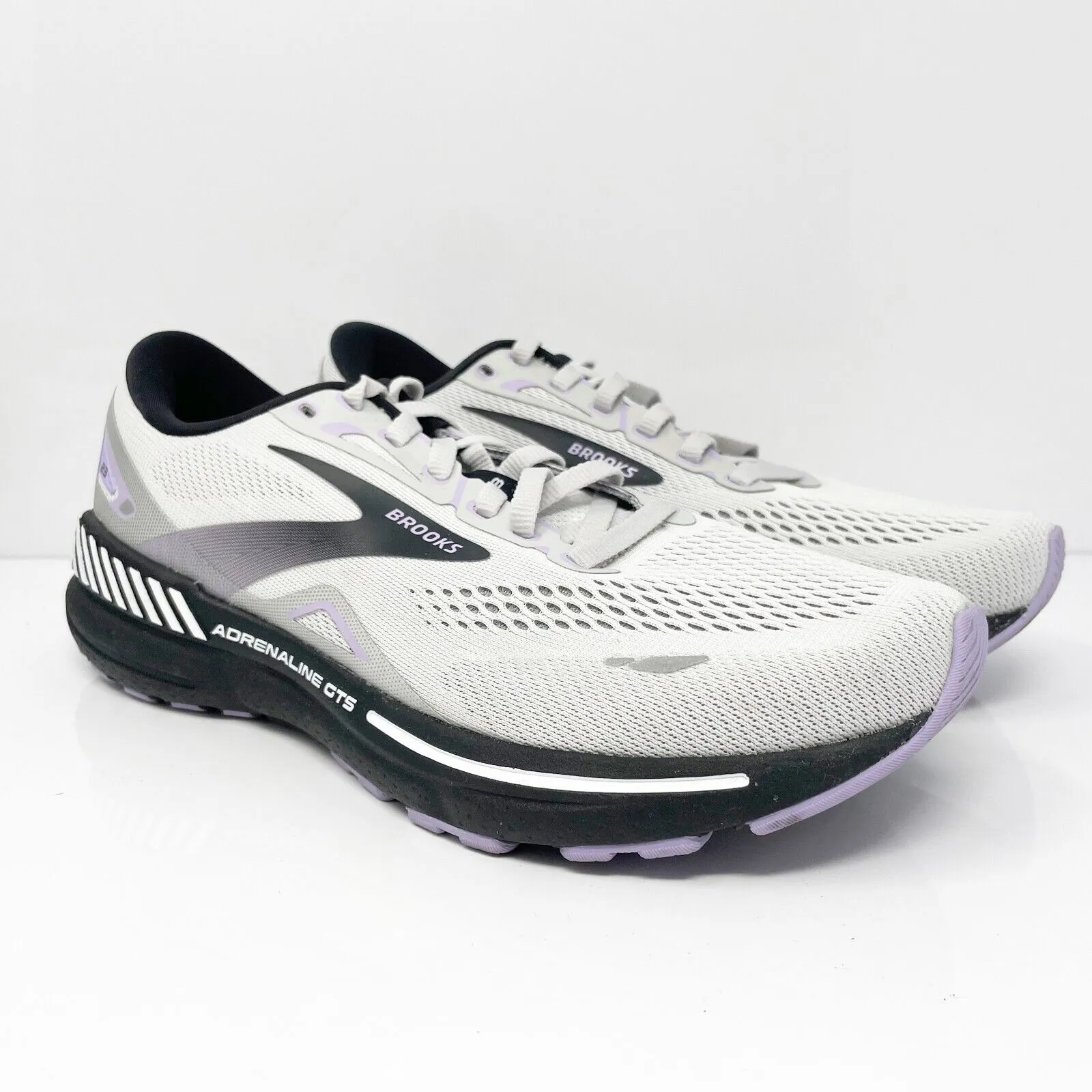 Brooks Womens Adrenaline GTS 23 1203811B039 White Running Shoes Sneakers Sz 9 B