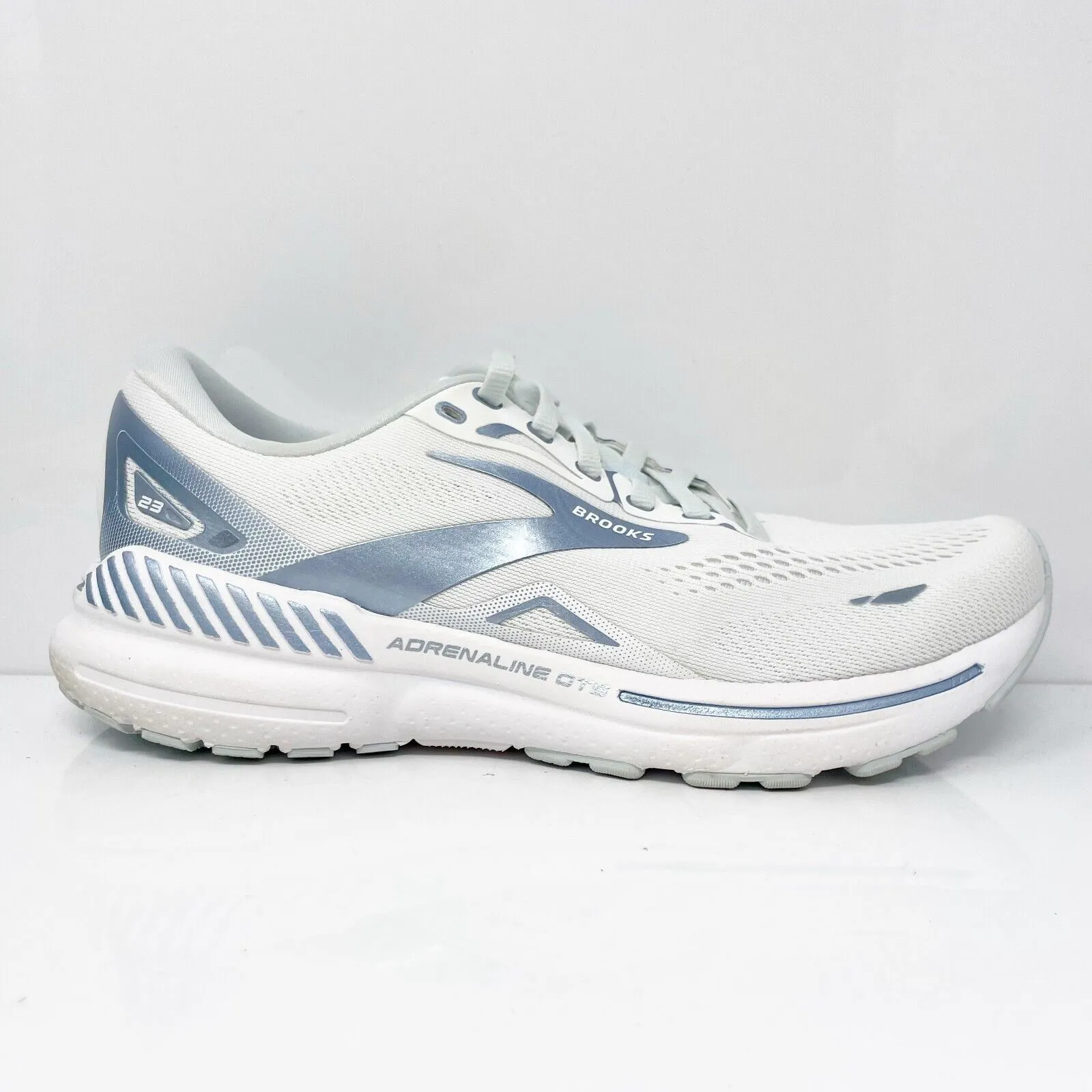 Brooks Womens Adrenaline GTS 23 1203811B191 White Running Shoes Sneakers 9.5 B