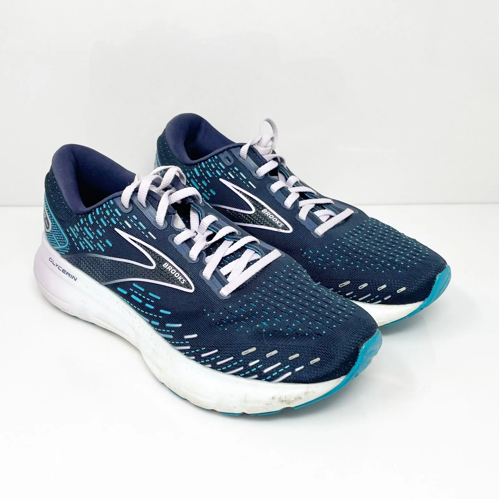 Brooks Womens Glycerin 20 1203691D499 Blue Running Shoes Sneakers Size 8.5 D