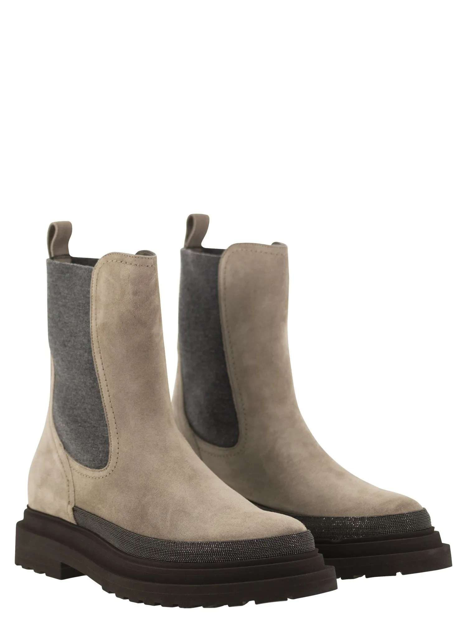 Brunello Cucinelli    Brunello Cucinelli Suede Chelsea Boot With 