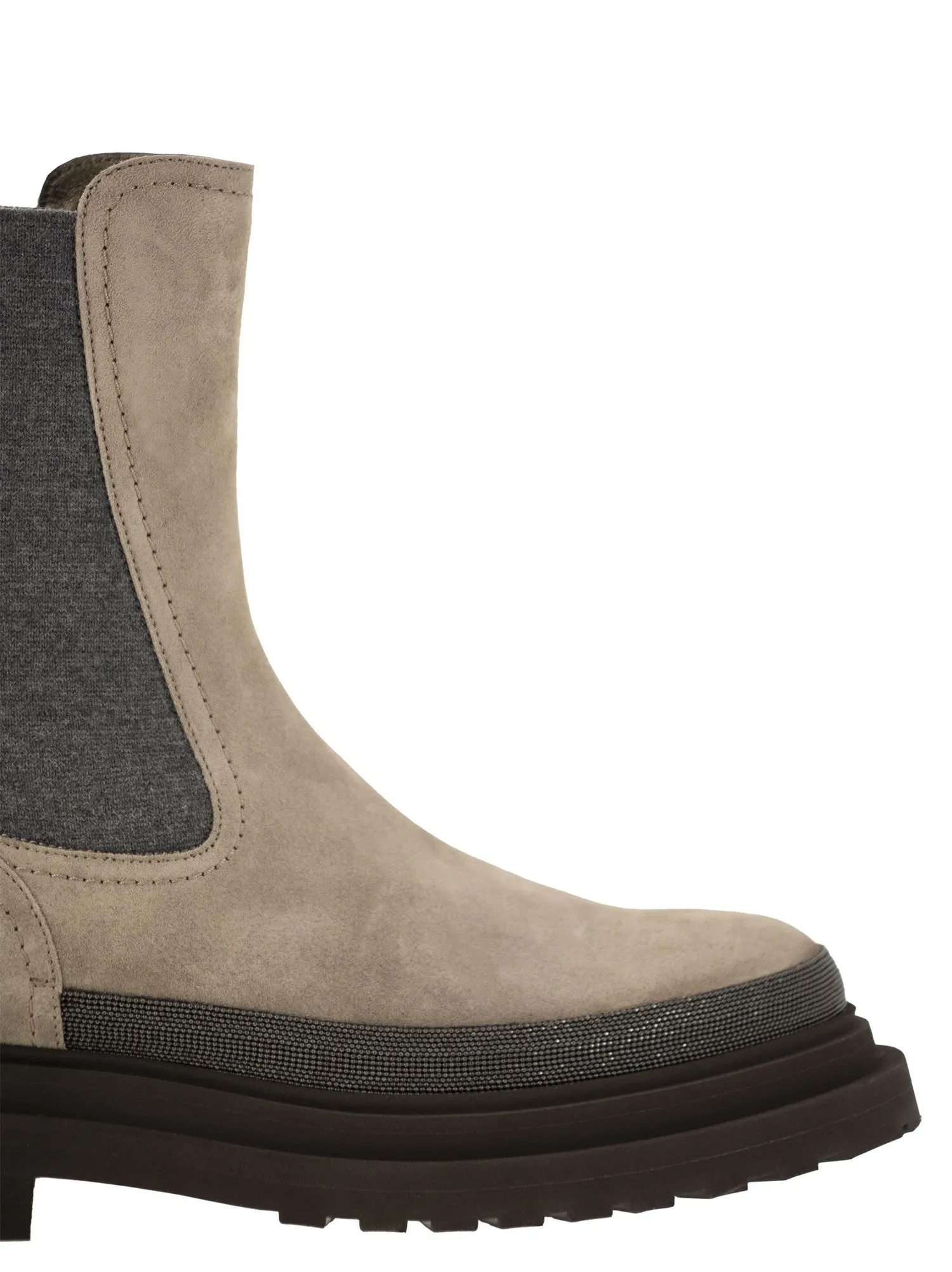 Brunello Cucinelli    Brunello Cucinelli Suede Chelsea Boot With 