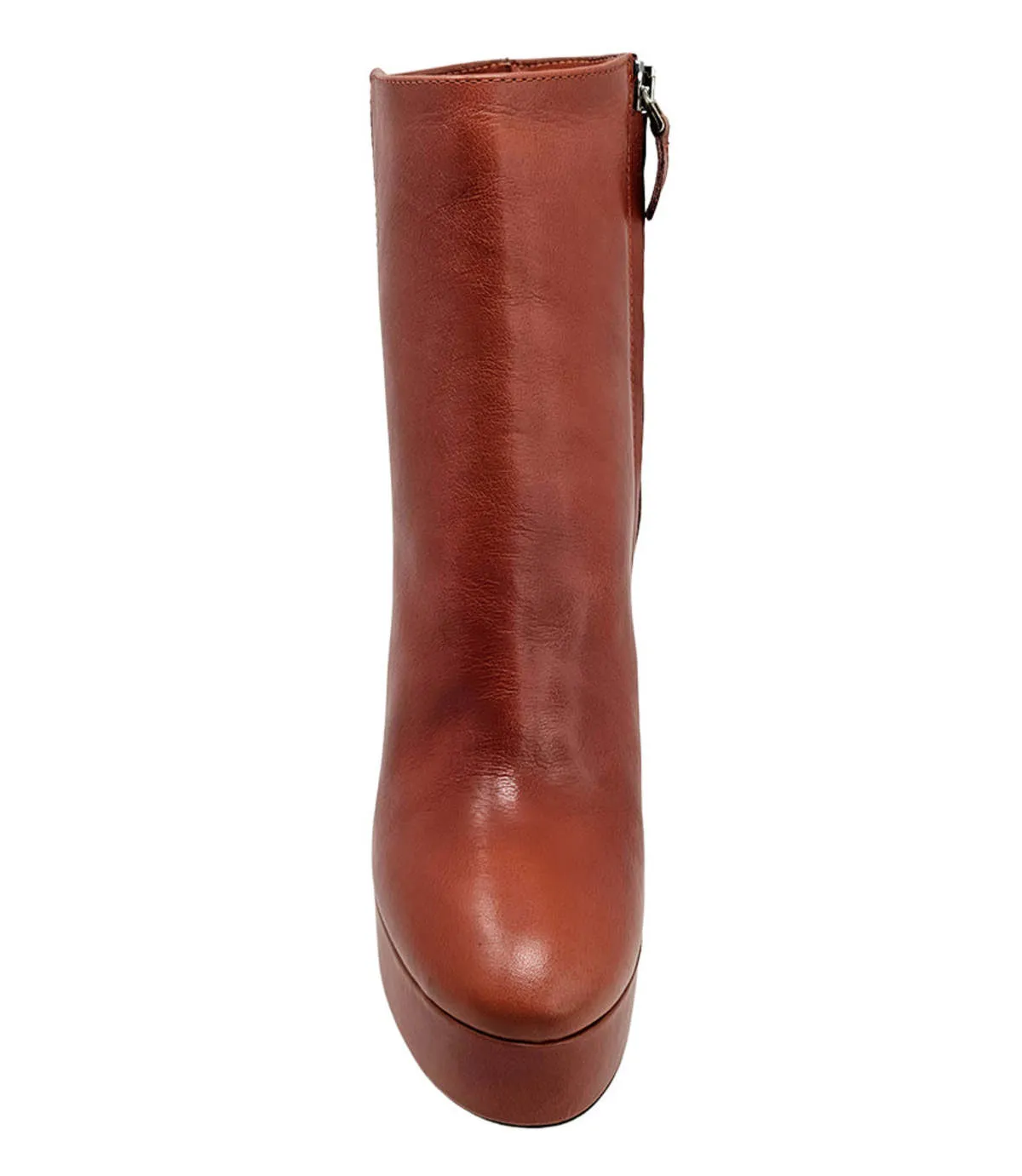 Camel/Gold Cracked Leather Platform Boot - Camel/Gold