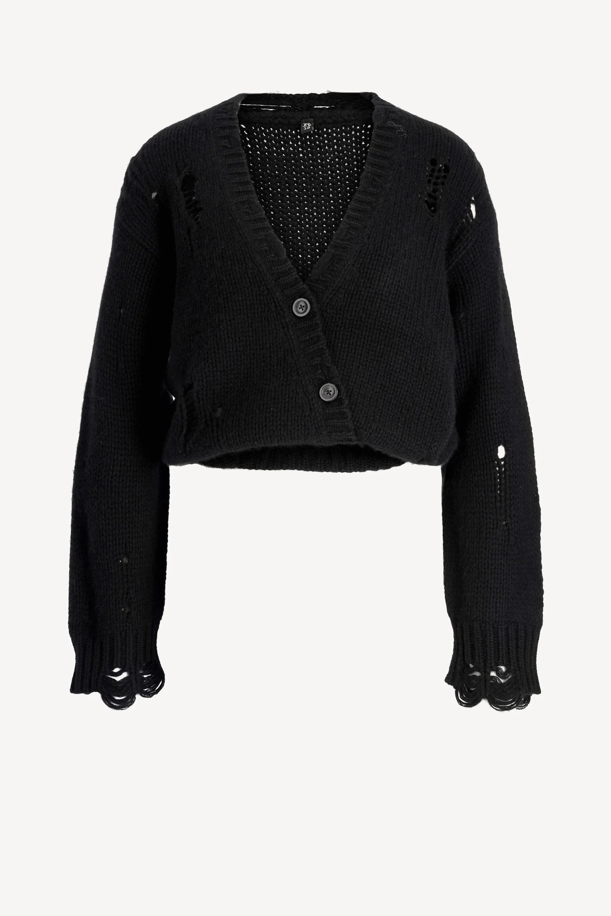 Cardigan Distressed in Schwarz