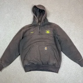 Carhartt 1/4 zip Hoodie Large Grey Rain Defender Paxton Heavyweight Sweatshirt