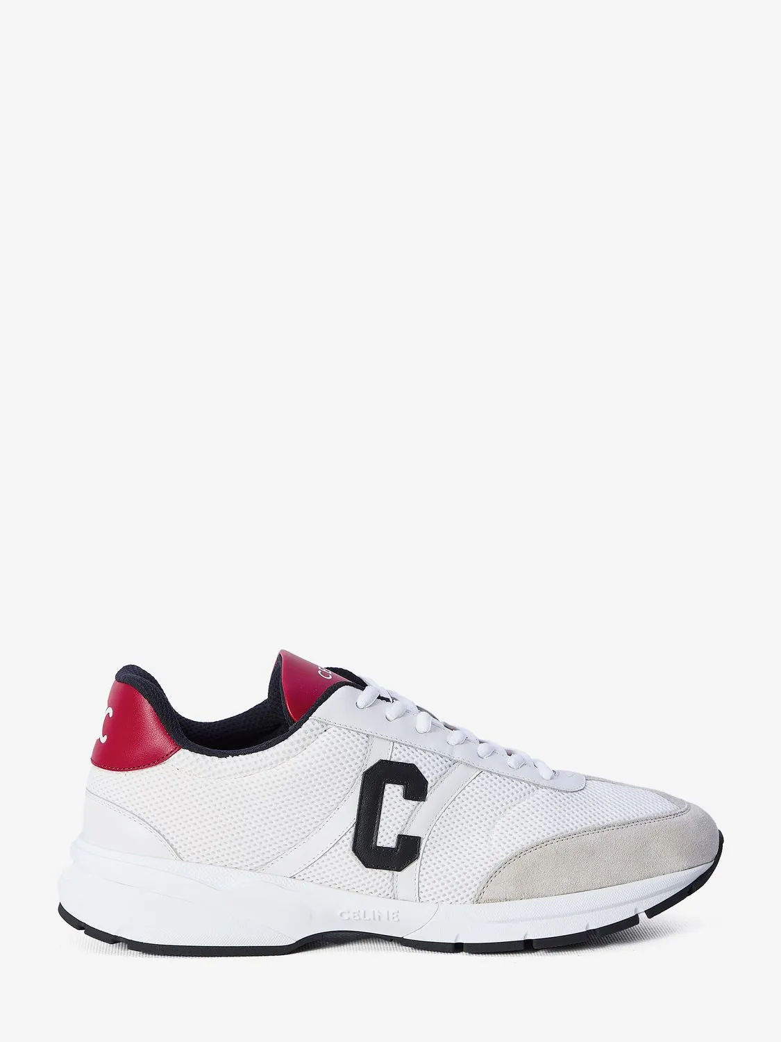 CELINE Tri-Color Fusion Sneakers in Mesh, Calfskin, and Sued
