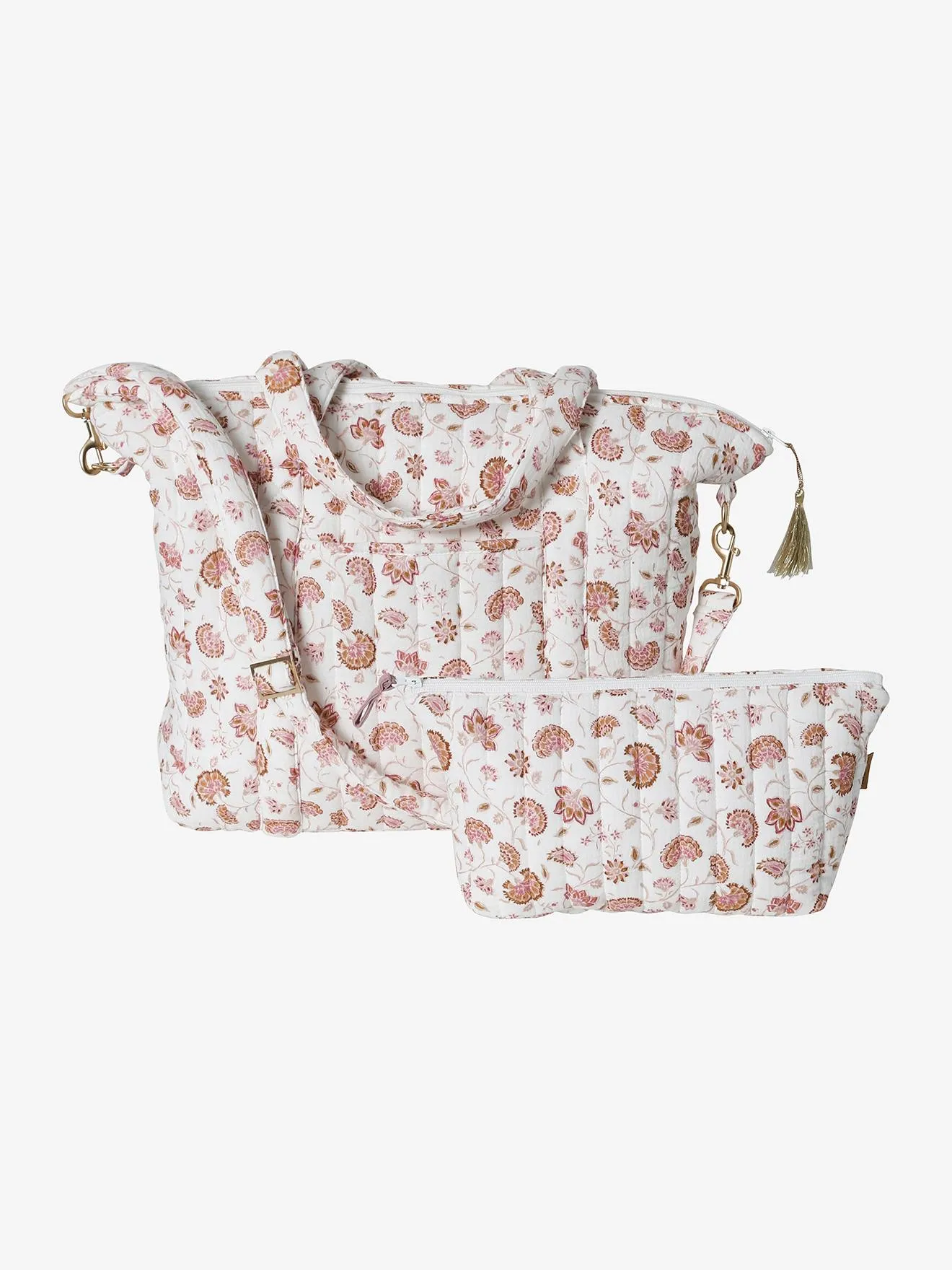 Changing Bag, Feather - printed blue