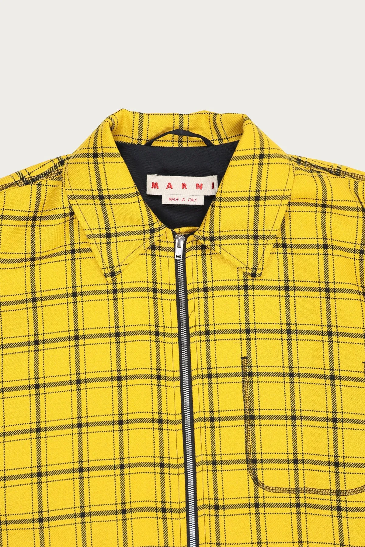 Checked Wool Jacket - Yellow