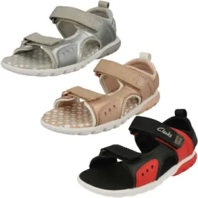 Childrens Clarks Hook And Loop Sandals Rocco Tide K
