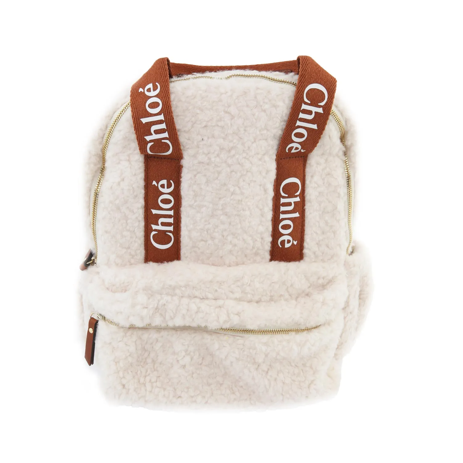 Chloe Cream And Caramel Brown Chloe Ecoshearling Backpack
