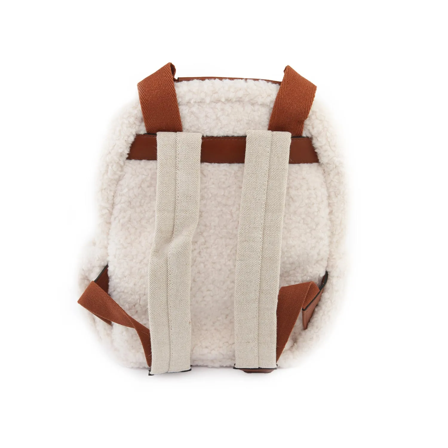 Chloe Cream And Caramel Brown Chloe Ecoshearling Backpack