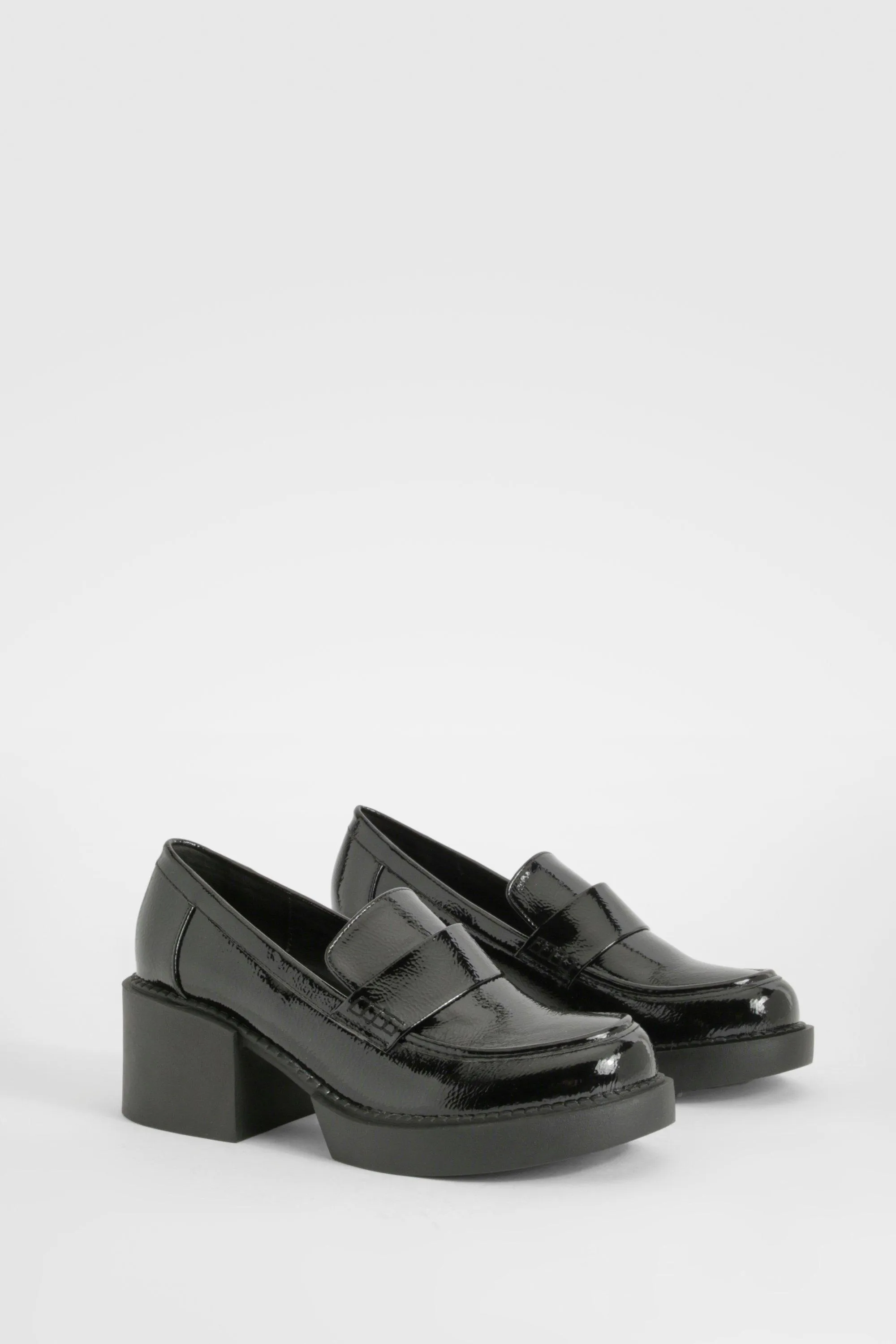 Chunky Heeled Patent Loafers