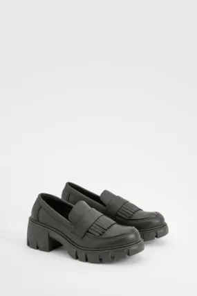 Chunky Tassel Detail Lug Sole Loafers